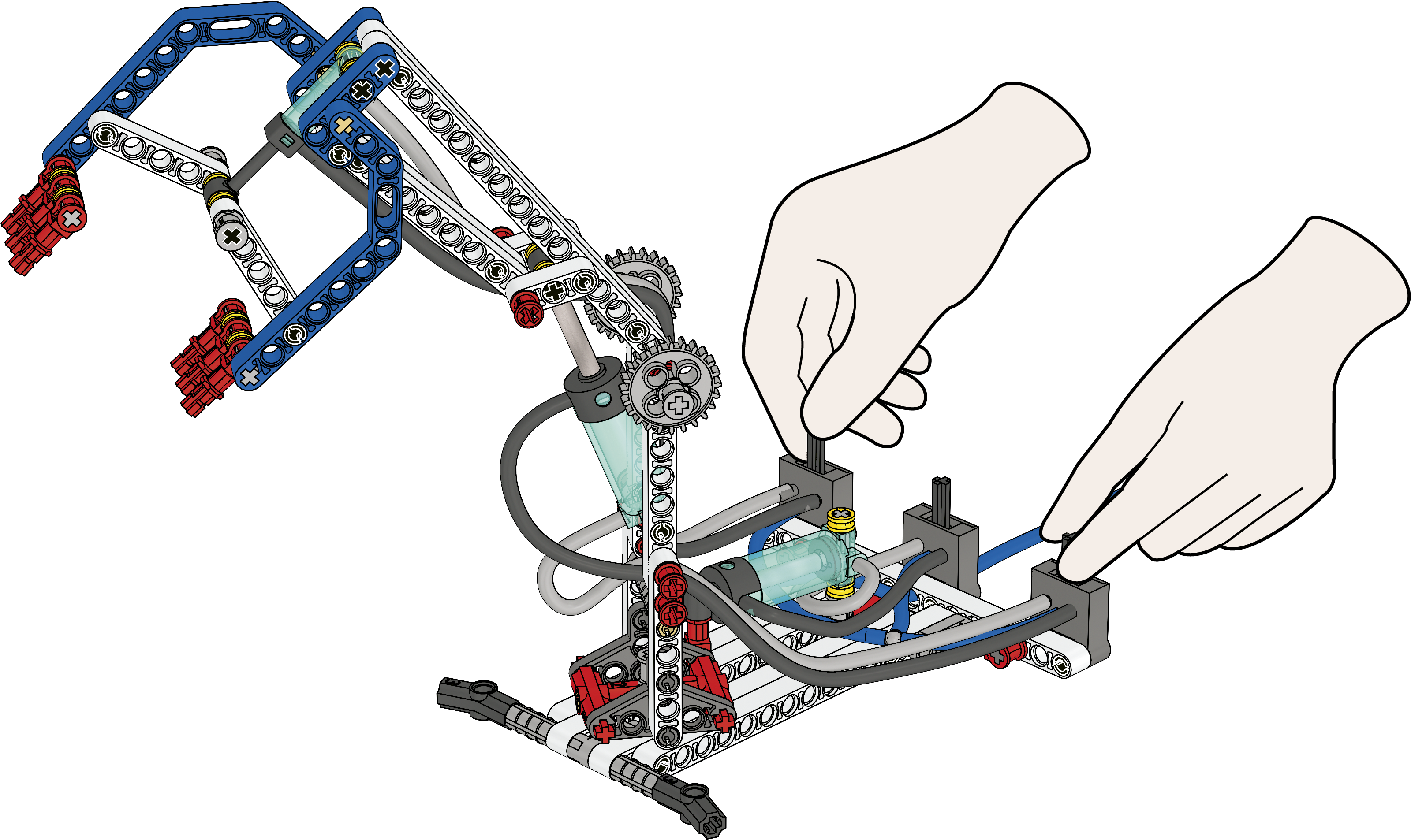 Pneumatic Arm Metal Pick (3249x1947), Png Download