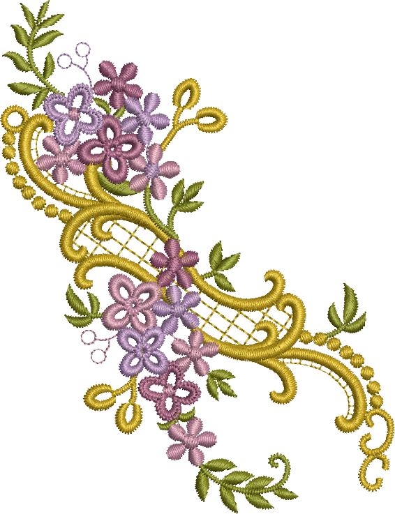 Floral Embroidery Designs Png (566x737), Png Download