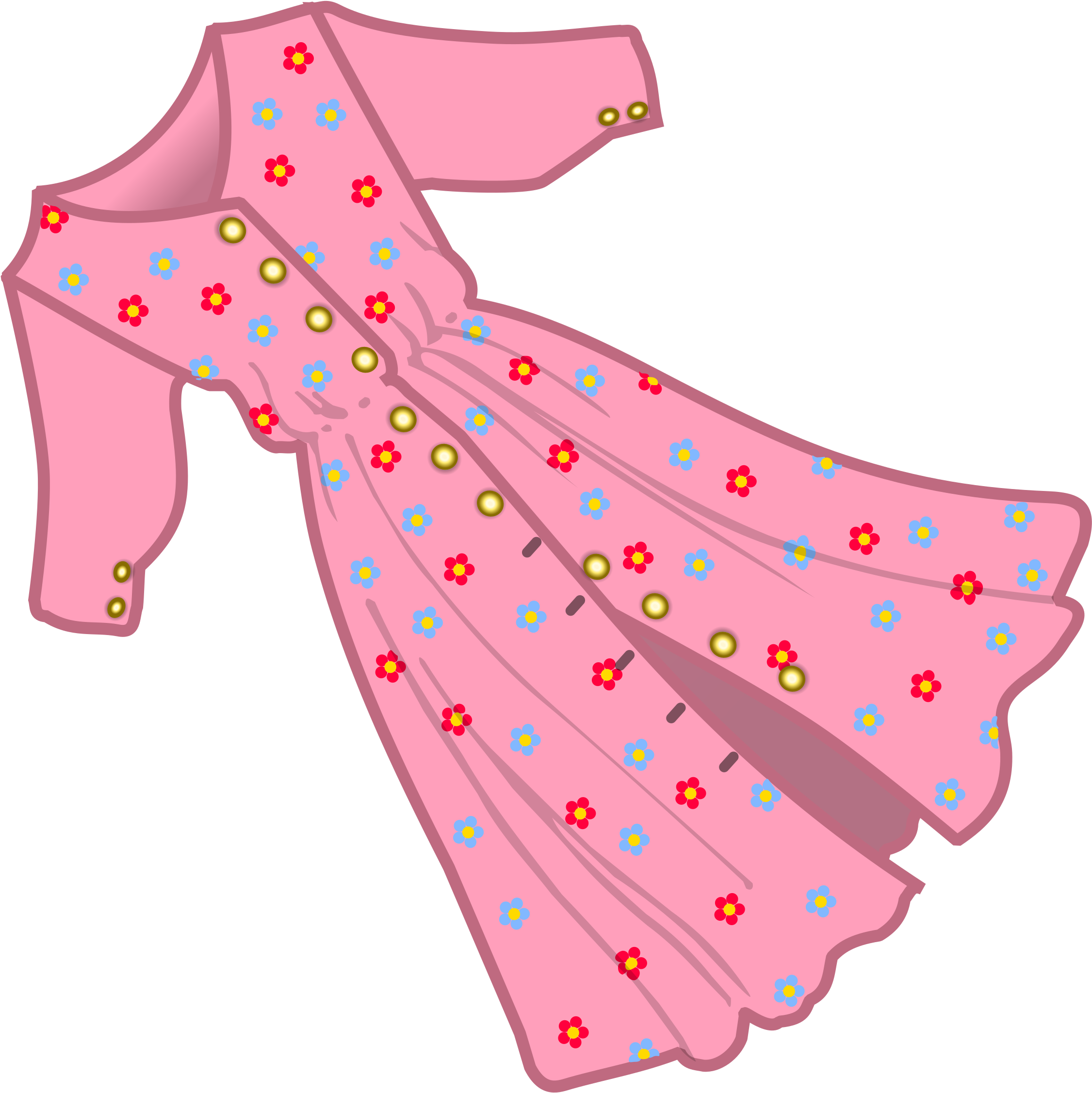 Coloured Icons Png Free And Downloads This - Dress Clipart (2400x2400), Png Download