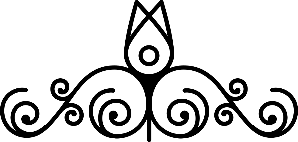 Floral Designs With One Flower On Top Of Spirals In - Swirls Png (980x466), Png Download