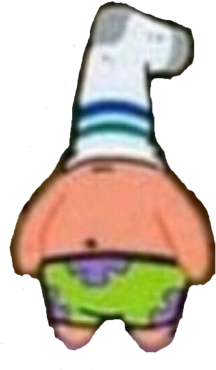 Patrick Star With A Sock On His Head - Patrick Star (400x400), Png Download