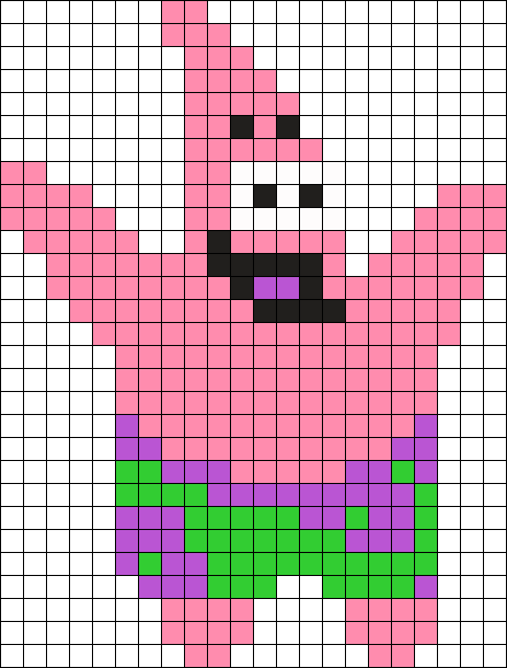 Patrick Star Perler Perler Bead Pattern / Bead Sprite - Star Wars Hama Bead Patterns (463x610), Png Download