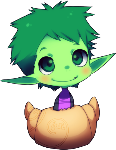 Aw This Beast Boy Is So Cutei Could Just Take Him Home - Beast Boy Teen Titans Anime (411x532), Png Download