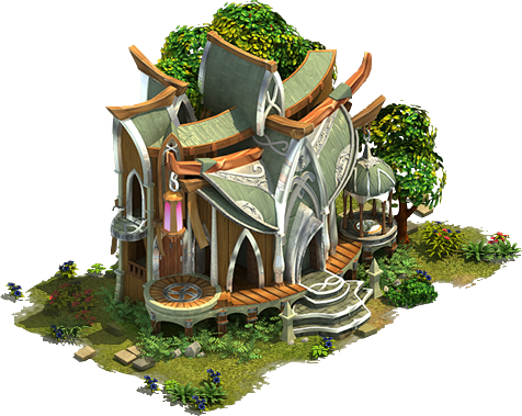 03 Elves Residential 07 Cropped - Elvish Building (476x379), Png Download