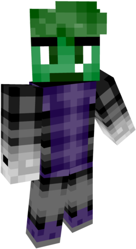 Ynregmpnghttp - Beast Boy Teen Titans Skin For Minecraft (640x640), Png Download