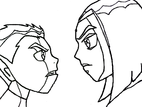 Teen Titans Lineart - Drawing (480x362), Png Download