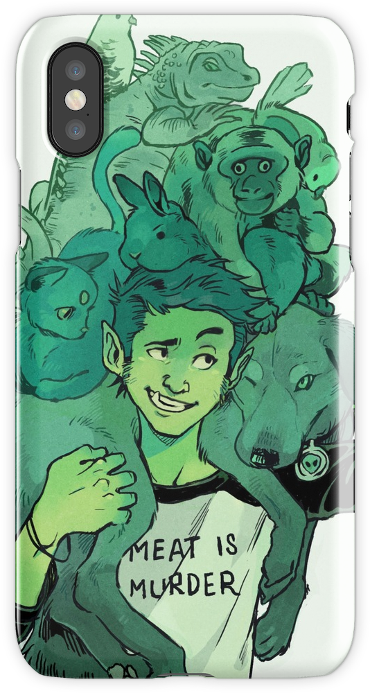 Beast Boy And Pets Iphone X Snap Case - Beast Boy Meat Is Murder (750x1000), Png Download