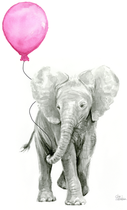 Click And Drag To Re-position The Image, If Desired - Elephant Watercolor (483x700), Png Download