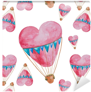 Seamless Pattern Of Balloons In The Shape Of Heart - Balloon (400x400), Png Download