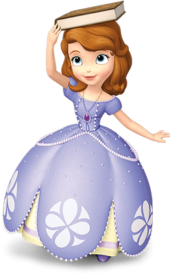 Princess Sofia Book On Head - Sofia The First Png (400x400), Png Download