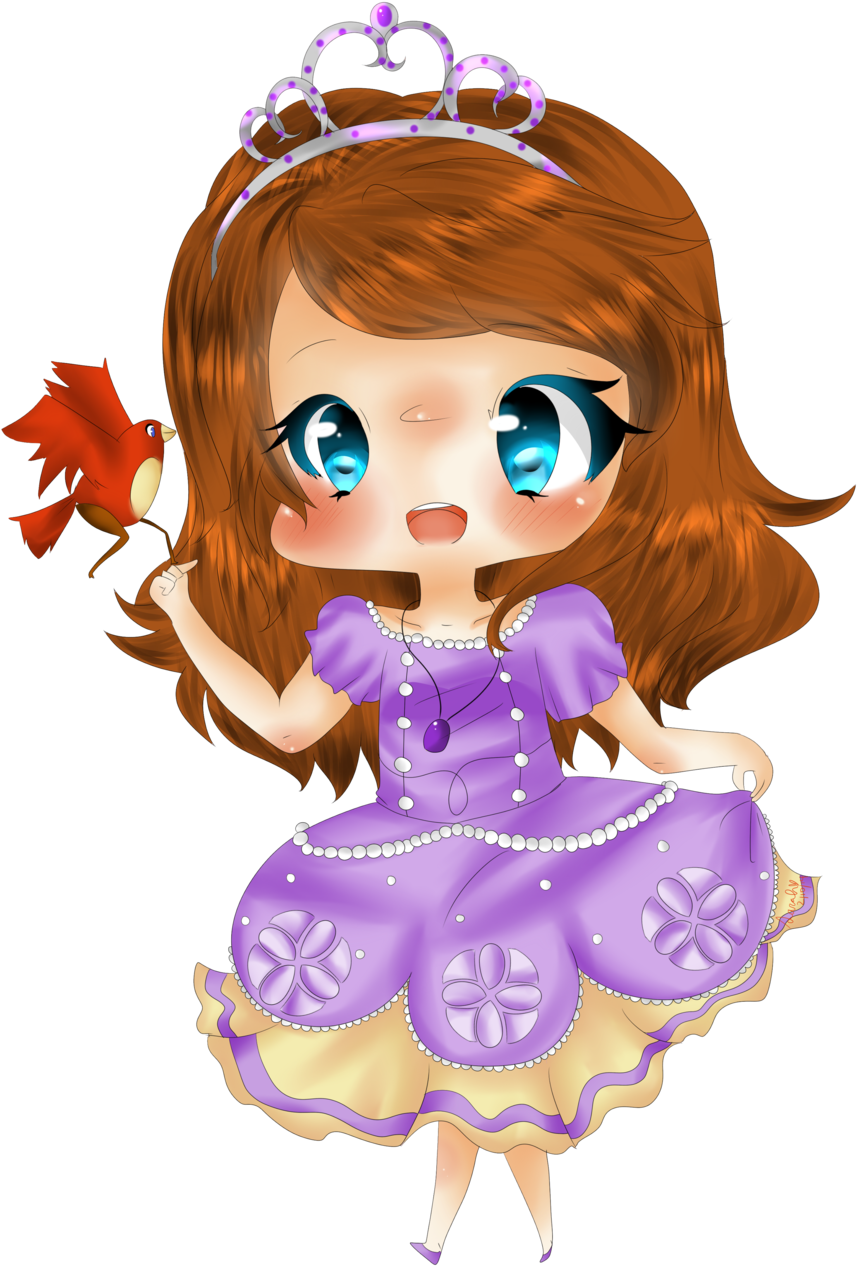 Clipart Resolution 1024 1317 Sofia The First Dress - Cartoon Brown Haired Princess (1024x1317), Png Download