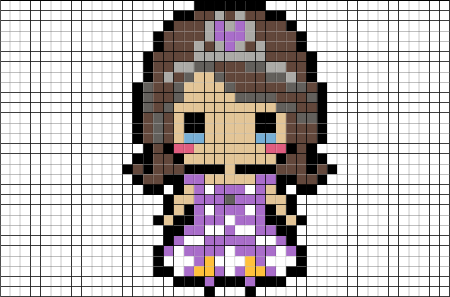 Pixel Art Princesse Disney (880x581), Png Download