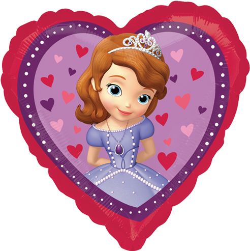18" Sofia The First Heart Foil Balloon - Sofia The First Heart (500x500), Png Download