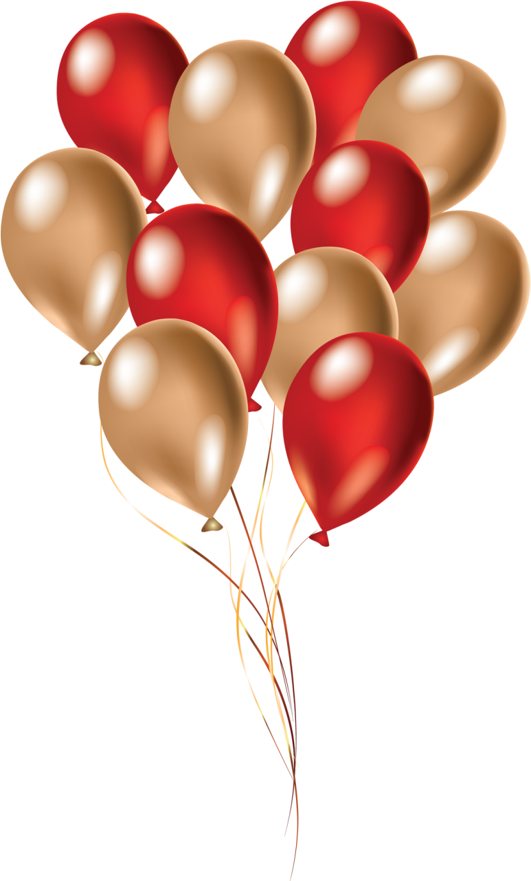 Balloons By Dennis - Red Gold Balloon Png (790x1280), Png Download