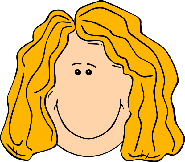 Smiling Blond Lady With Long Hair Clip Art At Vector - Blond Hair Clip Art (600x526), Png Download