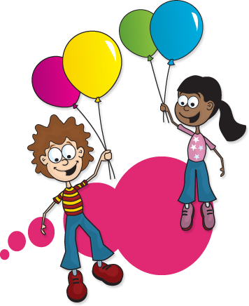 Transparent Ballons Kid Png - Children With Balloons Png (356x436), Png Download