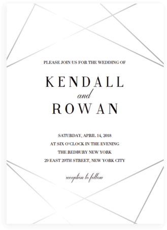€6 - - White Geometric Invitation Template (384x480), Png Download