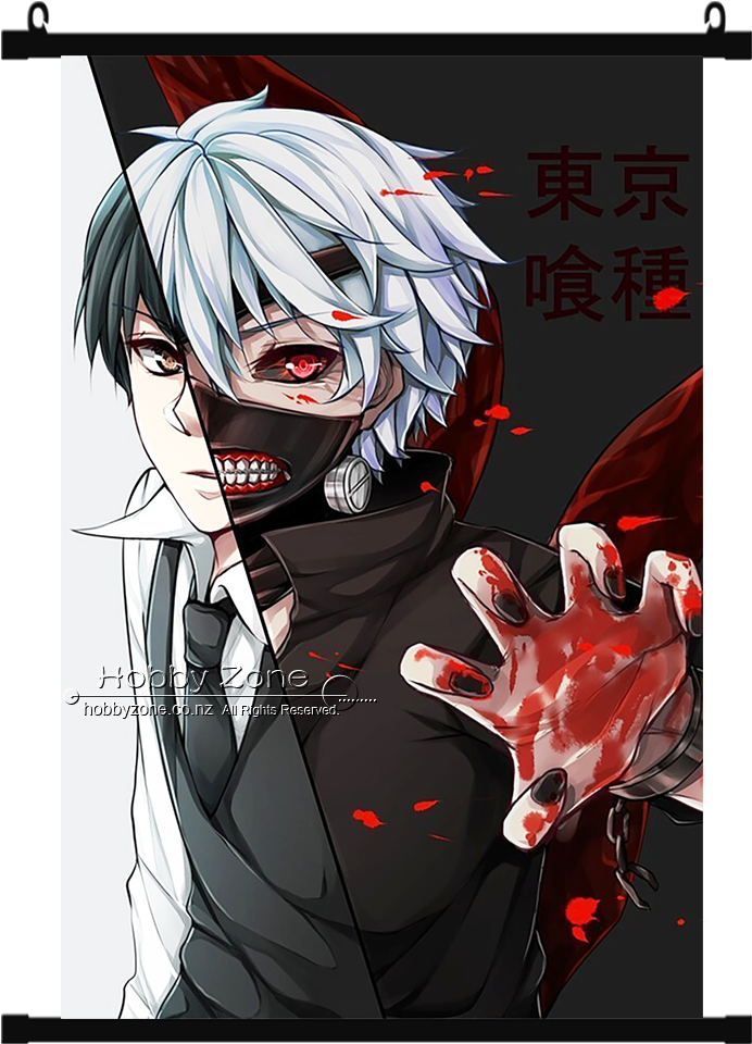 Anime Tokyo Ghoul Ken Kaneki Wall Scroll - Ken Kaneki Anime Tokyo Ghoul (828x1016), Png Download