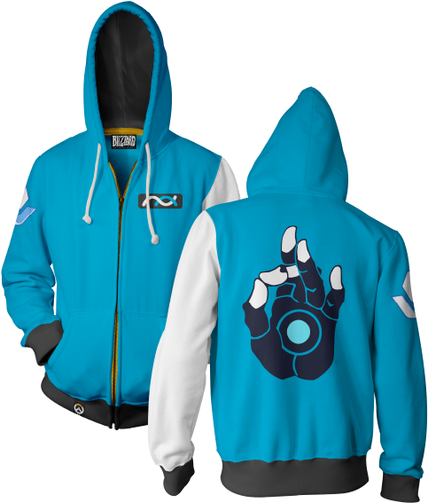 Overwatch Ultimate Symmetra Zip-up Hoodie & Free Overwatch - Overwatch Junkrat (490x580), Png Download