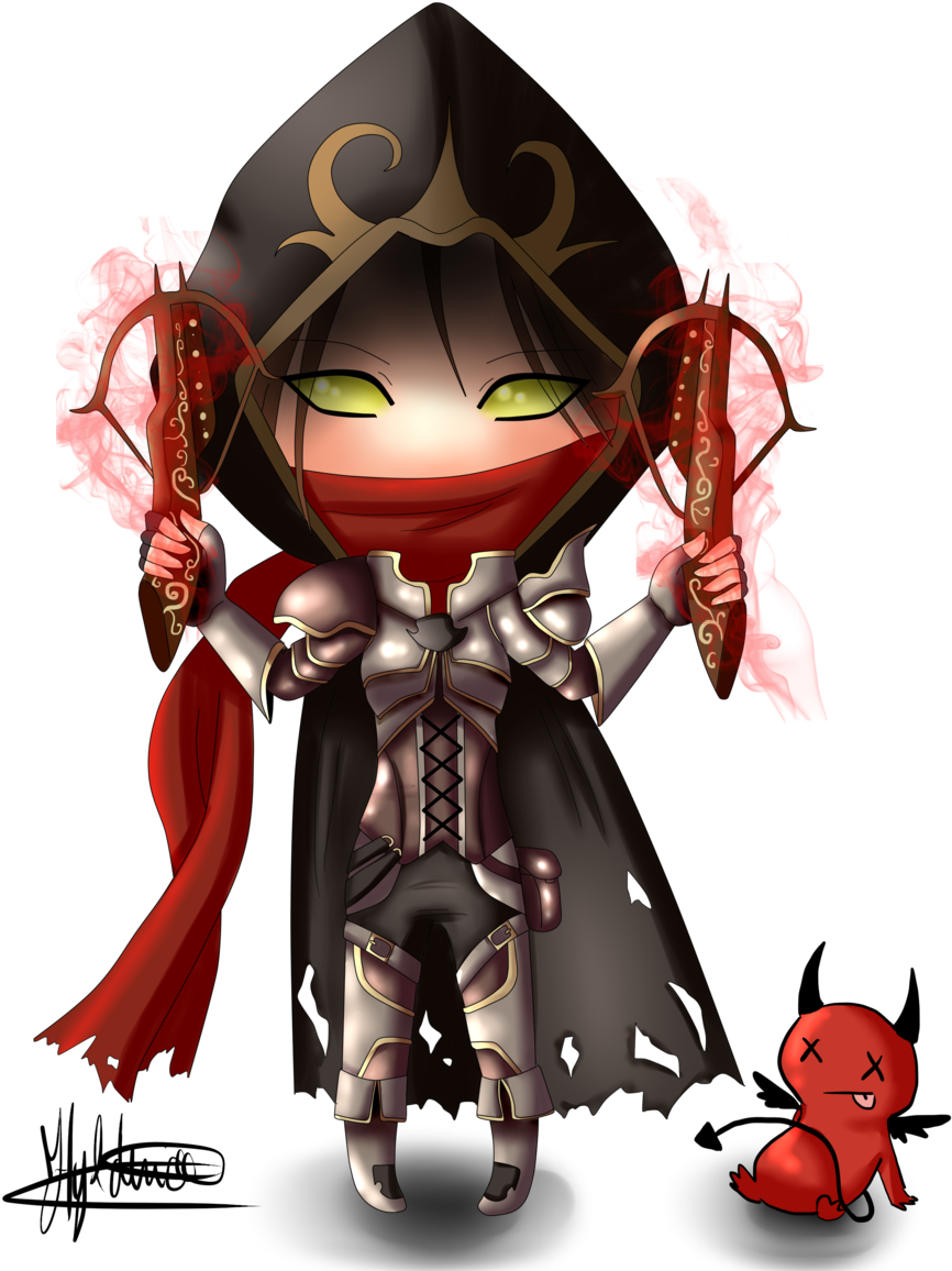 Chibi Demon Hunter By Hyldenia - Diablo Demon Hunter Chibi (900x1165), Png Download