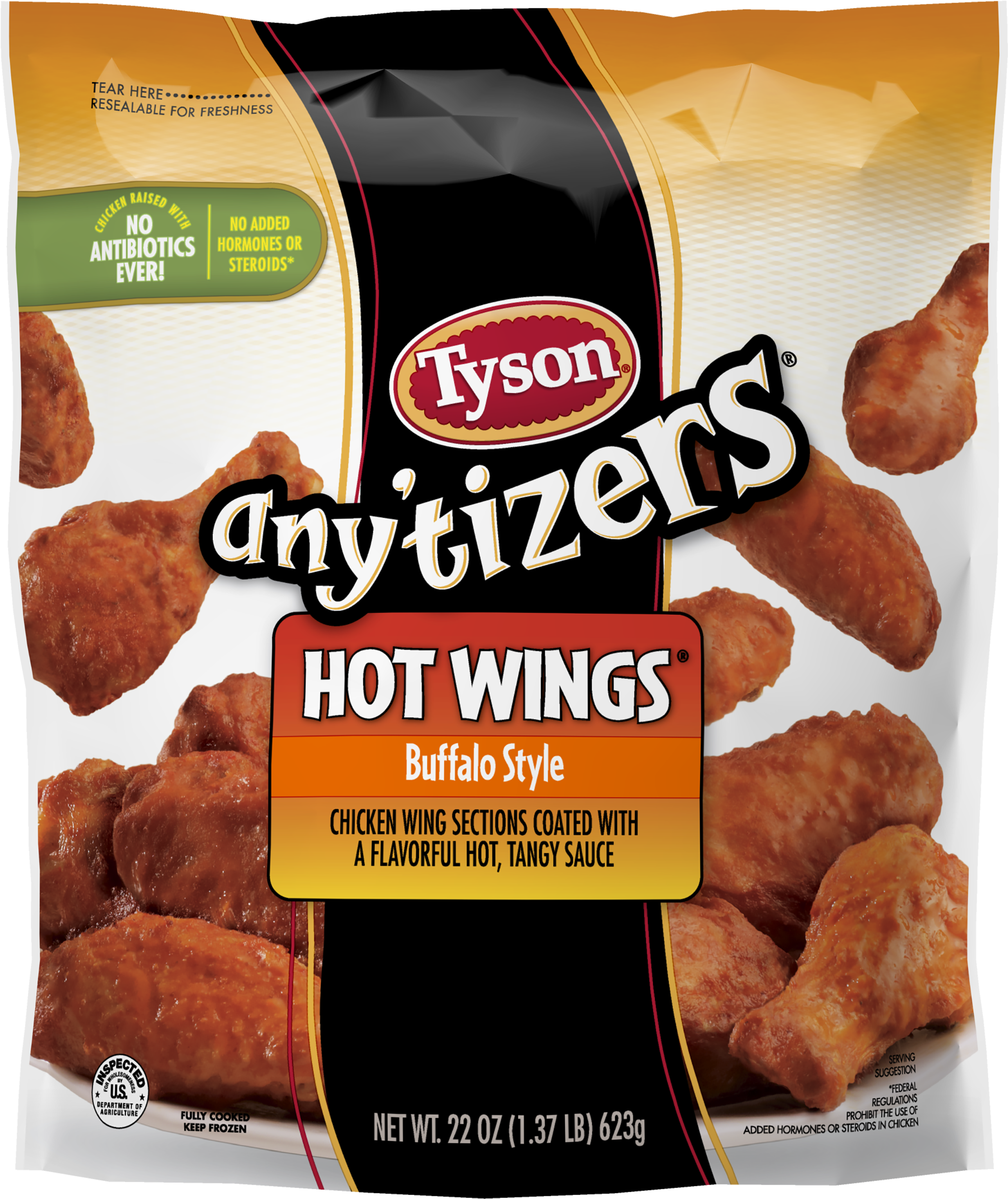 Tyson® Any'tizers® Buffalo Style Bone-in Chicken Wings, - Tyson Hot Wings (2400x2400), Png Download