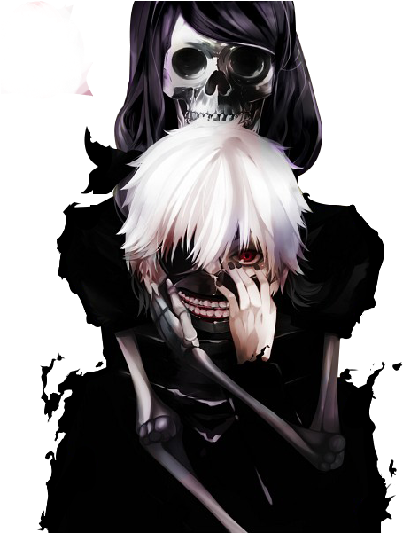 Kaneki - Rize And Kaneki (474x600), Png Download