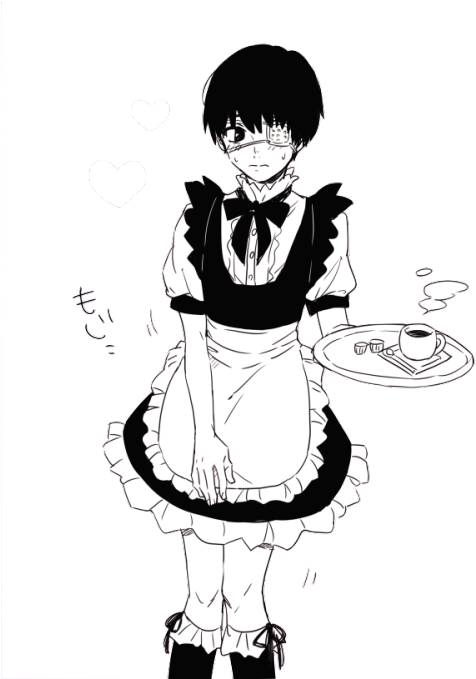 Transparent Kaneki In A Maid Dress - Kaneki In A Dress (500x678), Png Download