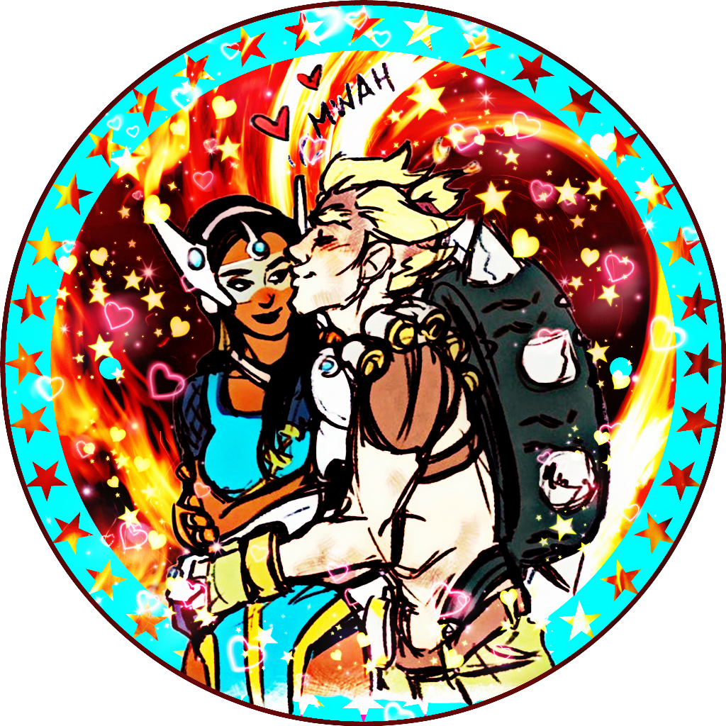 Sadlittlefire Cute Junkrat Symmetra - Overwatch (1024x1024), Png Download