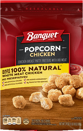 Popcorn Chicken - Banquet Spaghetti & Meatballs, Mega Meal - 13.2 (500x500), Png Download