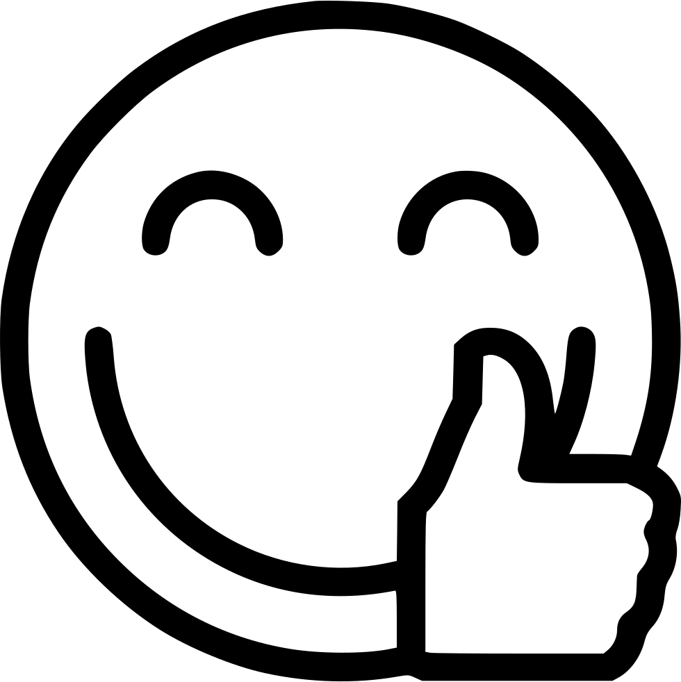 Thumbs Up - - Thumbs Down Face Black And White (980x982), Png Download