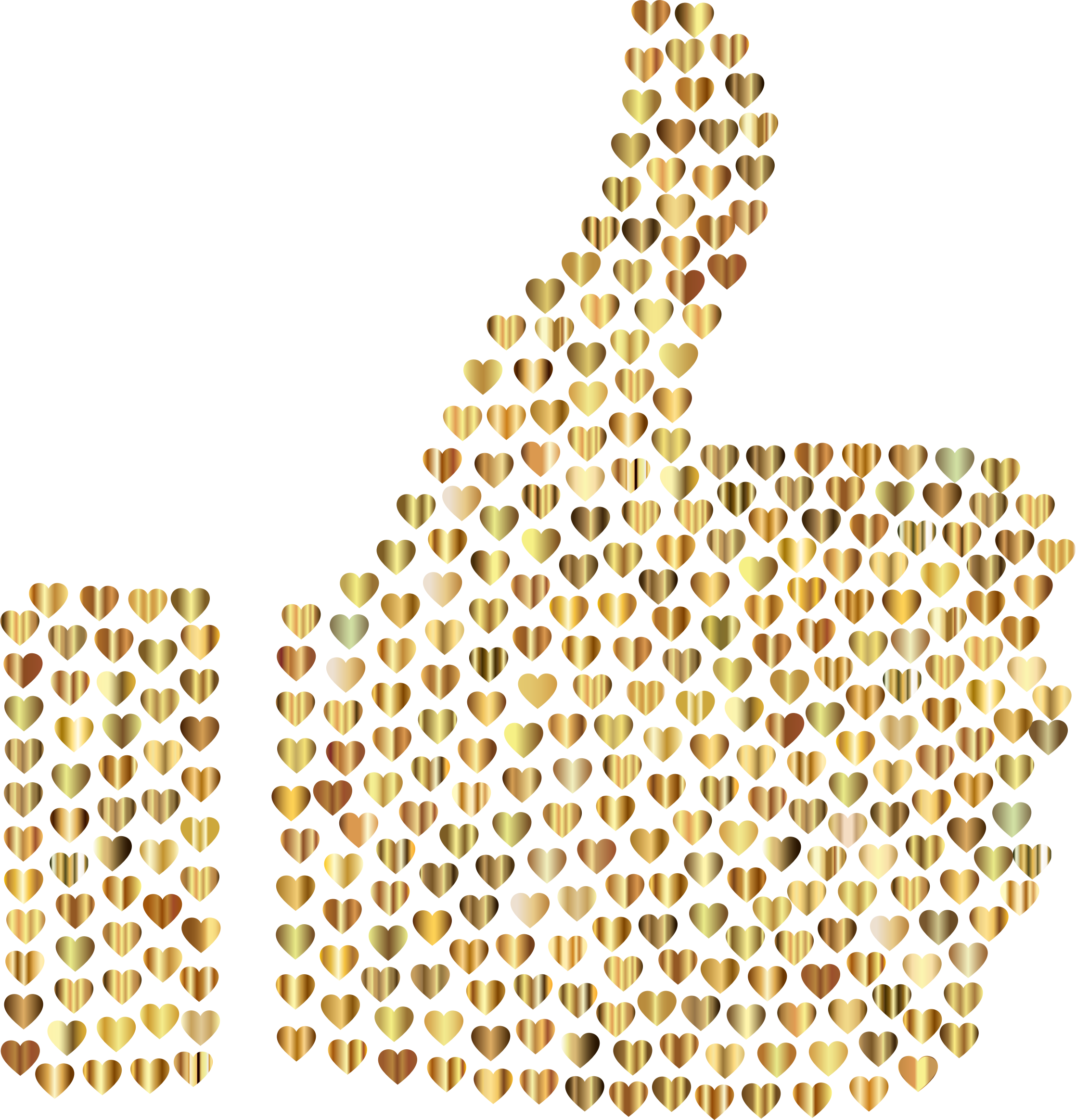 Prismatic Hearts Thumbs Up Silhouette 8 No Background - Thumbs Up Sign Transparent Background (2236x2328), Png Download
