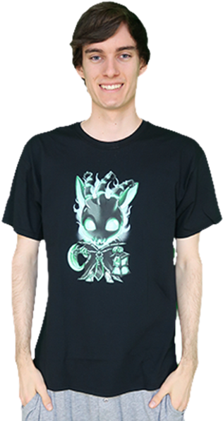 Thresh Chibi T-shirt Black - T-shirt (406x600), Png Download