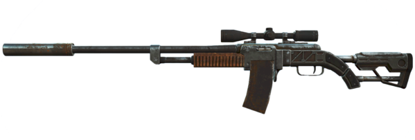 Fo4 Suppressed Combat Sniper Rifle - Sniper Rifle Transparent (640x201), Png Download