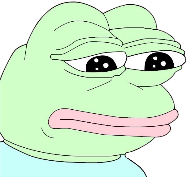 Sad Meme Sadfrog Aesthetic Sticker Freetoedit - Pastel Pepe (604x573), Png Download