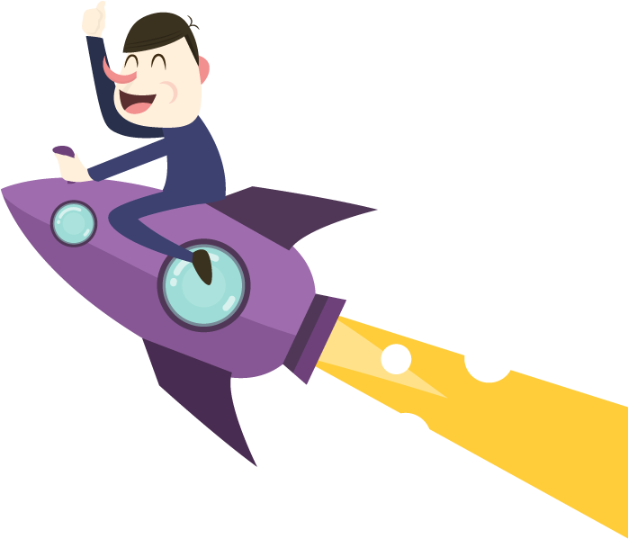 Happy Cartoon Businessman Flying On A Rocket - Happy Businessman Cartoon Png (700x620), Png Download