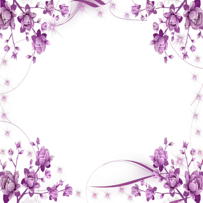 Purple Flower Frame - Purple Flower Frame Png (400x400), Png Download