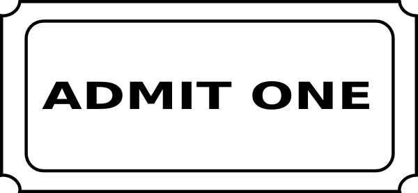 Free Stock Barcode Clipart Admit One - Admit One Clipart (600x278), Png Download