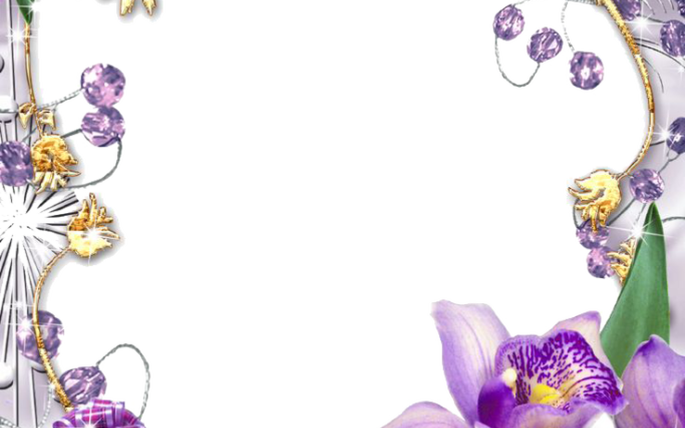 Purple Border Frame Png Transparent Image Peoplepngcom - Borders And Frames Flowers (1368x855), Png Download