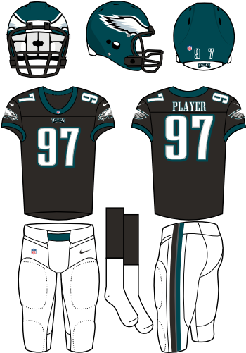 Philadelphia Eagles - New York Jets Home Uniform (365x500), Png Download