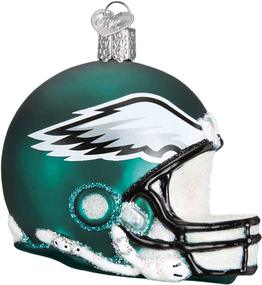 Philadelphia Eagles Helmet Glass Ornament (950x950), Png Download