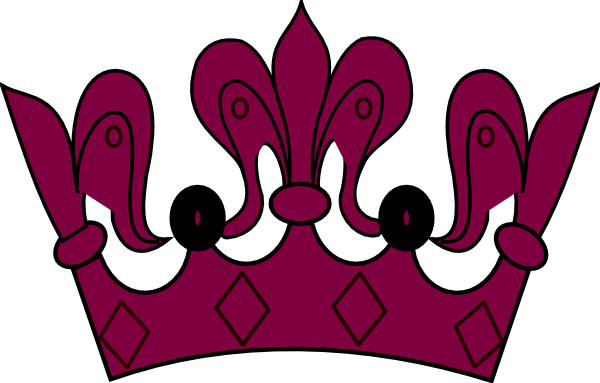 Burgundy Crown Clip Art - Black Crown Clipart (600x383), Png Download