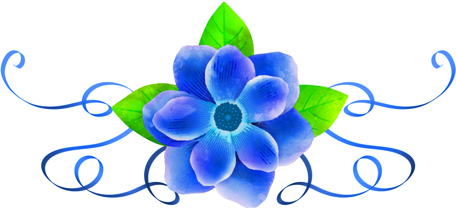 Hand Painted Dark Blue Flowers Png Transparent - Portable Network Graphics (1024x1024), Png Download