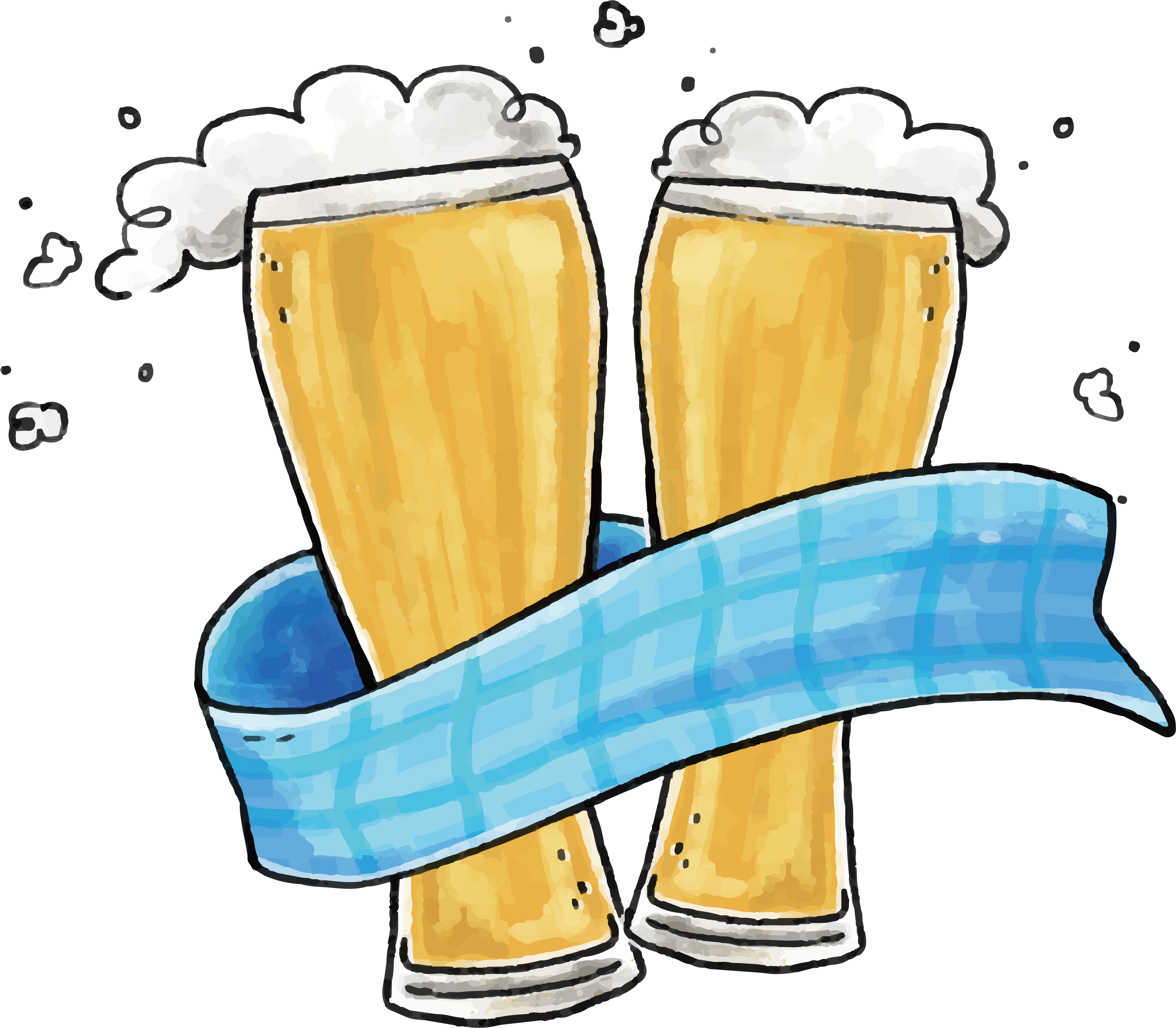 Beer And Museum Festival Hand Painted Poster - Beer (3477x3039), Png Download