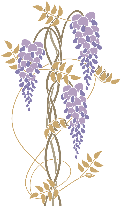 Art Nouveau Wisteria - Art Nouveau (480x800), Png Download