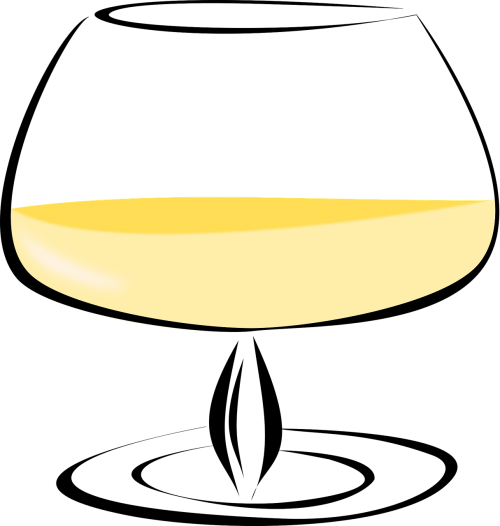 Cognac,glass,paint,free Vector Graphics - Cognac Clip Art (500x526), Png Download