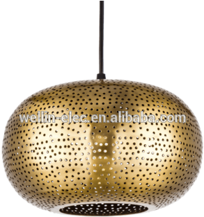 Loft Vintage Brass Hanging Lamp Pendant, Antique Iron - Lampshade (350x350), Png Download