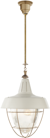 Henry Industrial Hanging Light In Hand-rubbed Antique - Visual Comfort Tob5042hab-wht Thomas Obrien Henry 2 (480x480), Png Download
