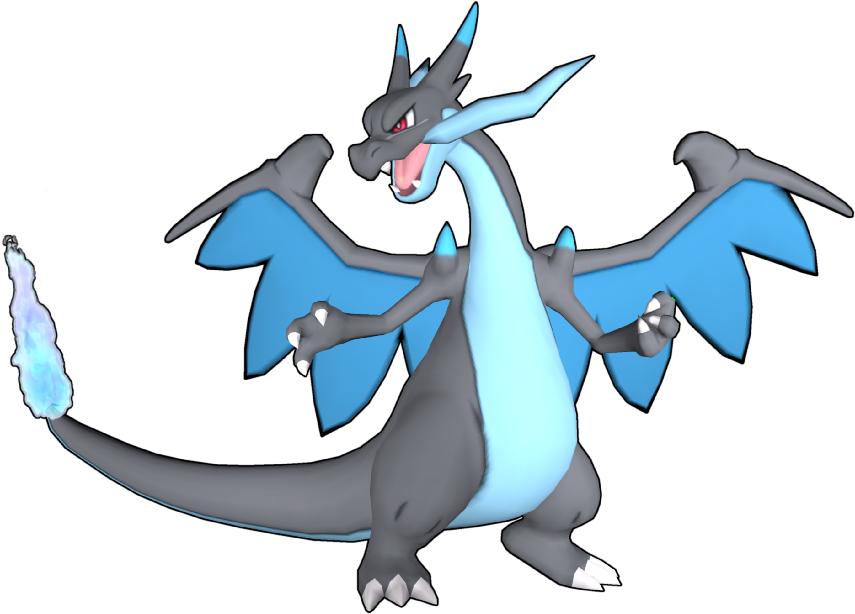 Mega Charizard X 3d Model Db - Mega Charizard X 3d Model (2896x2000), Png Download