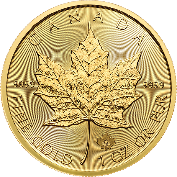 1 Oz Canadian Maple Leaf Gold Coin - Gold Maple Leaf 1 Oz 2018 (600x600), Png Download