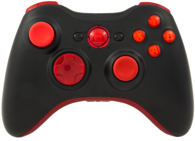 Black And Red Pro Series Xbox 360 Controller With Red - Xbox 360 Black Red (390x390), Png Download